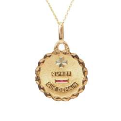 Pendentif AUGIS Plus qu'hier, moins que demain en or jaune et rubis