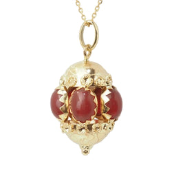 Pendentif breloque en or jaune et cormalines - Castafiore