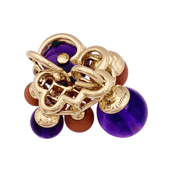 Pendentif CARTIER Délices de Goa en or jaune améthystes corail et diamants - Castafiore