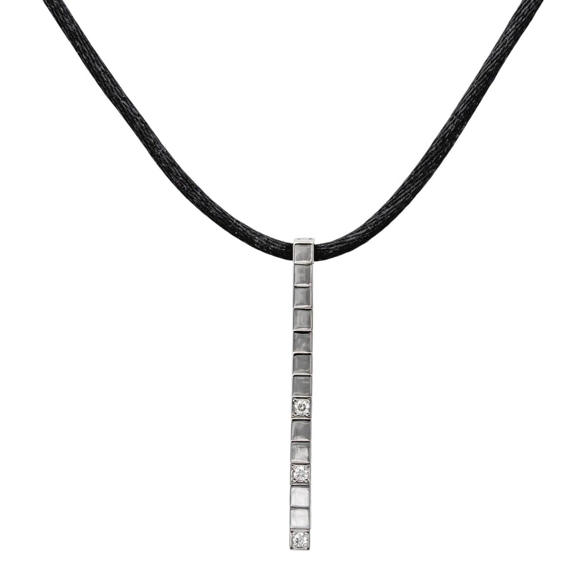 Pendentif CARTIER "Lanière" en or blanc et diamants - Castafiore