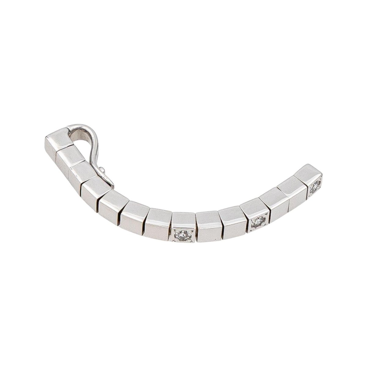 Pendentif CARTIER "Lanière" en or blanc et diamants - Castafiore