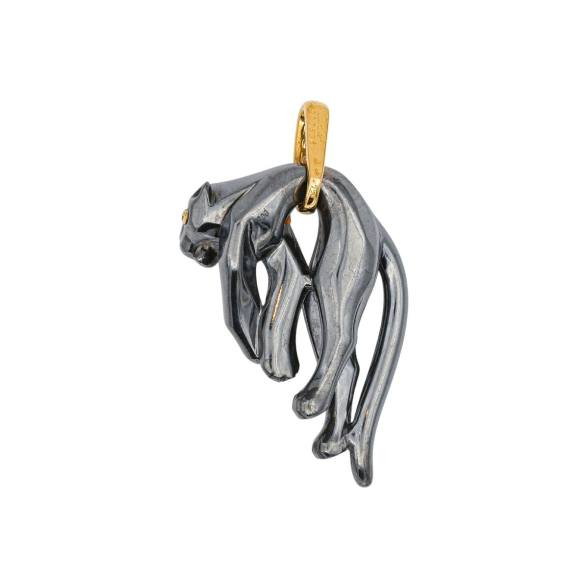 Pendentif CARTIER "Panthère" en or jaune, argent et diamants - Castafiore