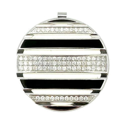 Pendentif CHAUMET "Class One Croisière" en or blanc, émail, caoutchouc et diamants - Castafiore