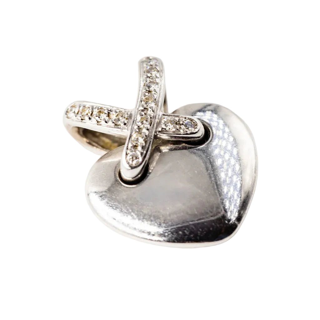Pendentif CHAUMET "Coeur Liens" en or blanc et diamants - Castafiore
