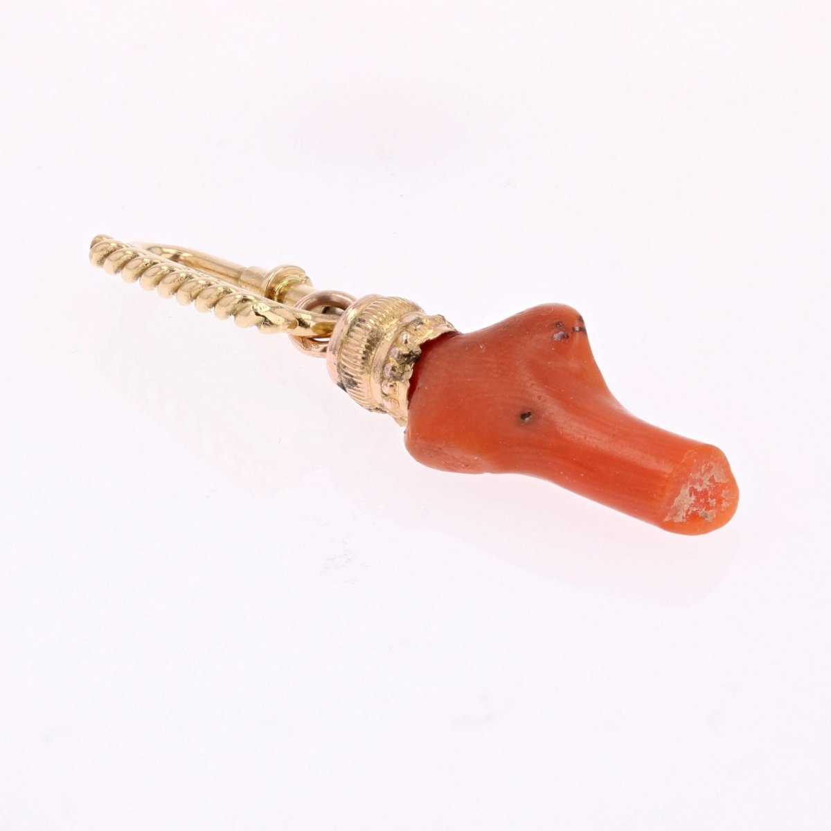 Pendentif corail en or jaune - Castafiore
