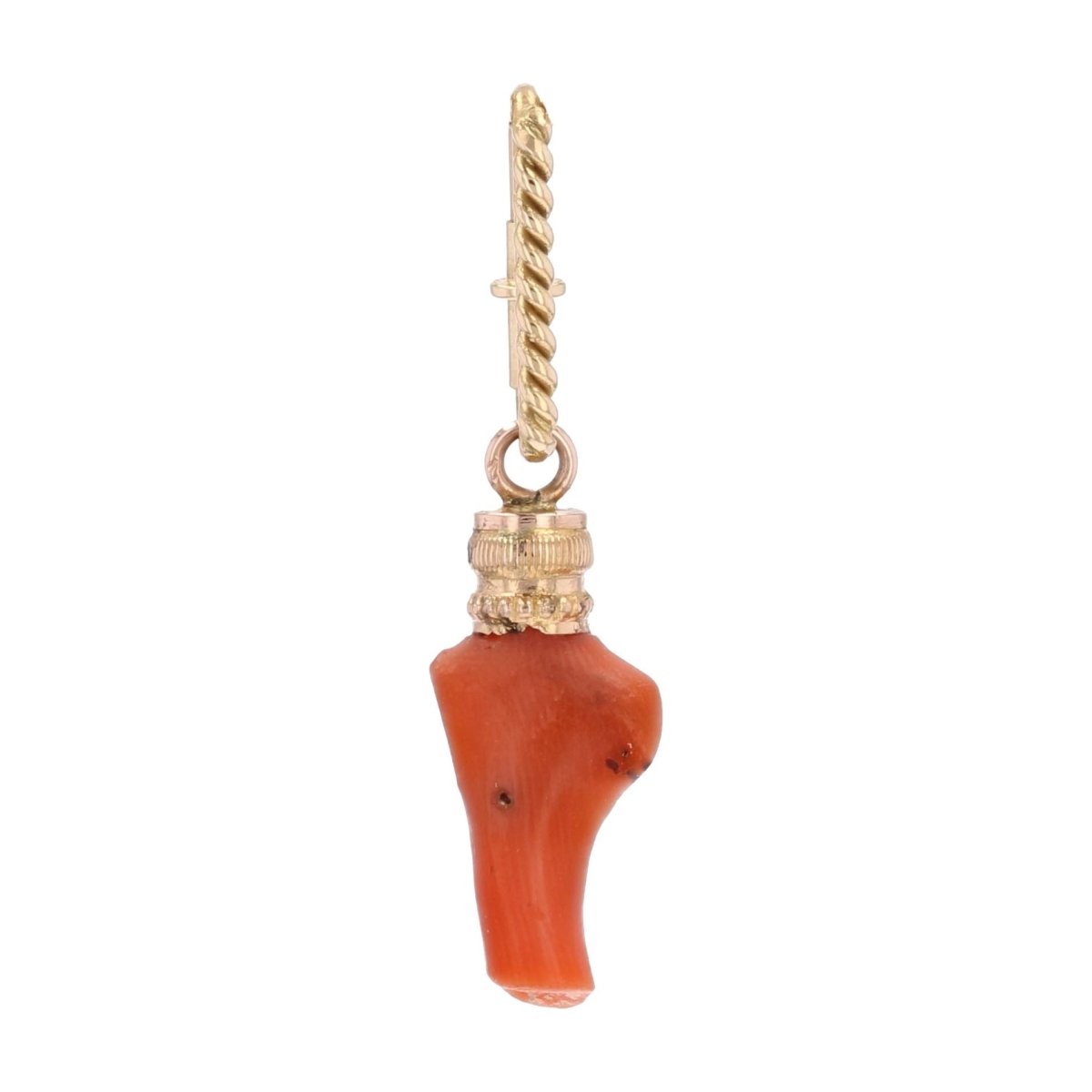 Pendentif corail en or jaune - Castafiore