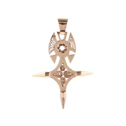 Pendentif croix AGADEZ Filigranée en or rose - Castafiore