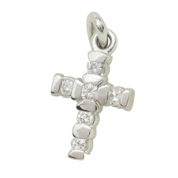 Pendentif croix en or blanc et diamants 0.17ct - Castafiore