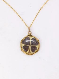 Pendentif de sentiment victorien en or et cheveux, 19ème siècle - Castafiore