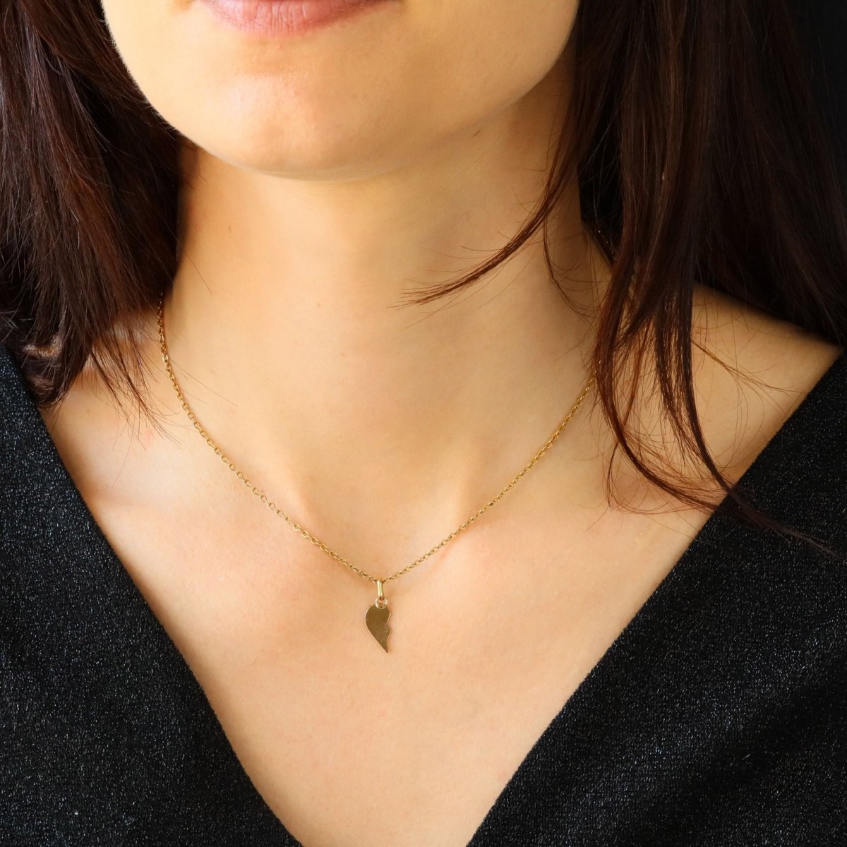 Pendentif demi cœur en or jaune - Castafiore
