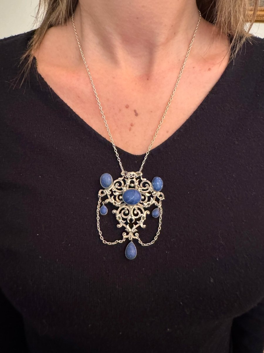 Pendentif en argent et lapis - lazuli - Castafiore
