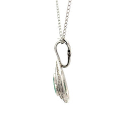 Pendentif en or blanc, émeraude et diamants - Castafiore