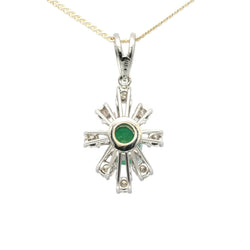 Pendentif en or blanc, émeraude et diamants - Castafiore