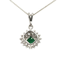 Pendentif en or blanc, émeraude et diamants - Castafiore