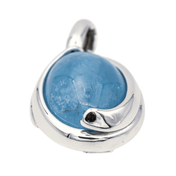 Pendentif en or blanc et agate - Castafiore