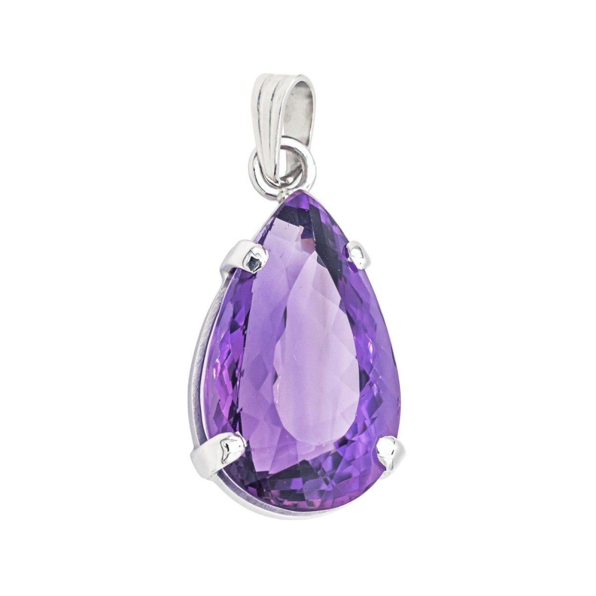 Pendentif en or blanc et améthyste - Castafiore