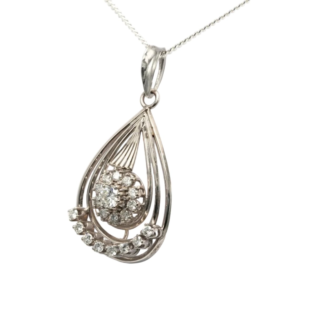 Pendentif en or blanc et diamants - Castafiore