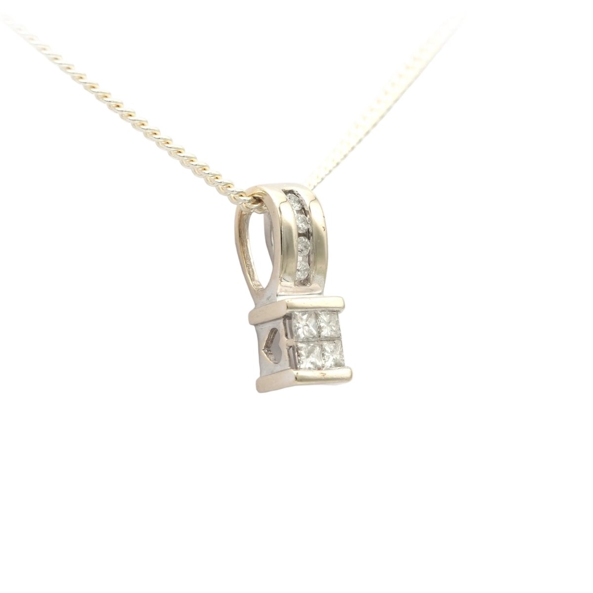 Pendentif en or blanc et diamants - Castafiore