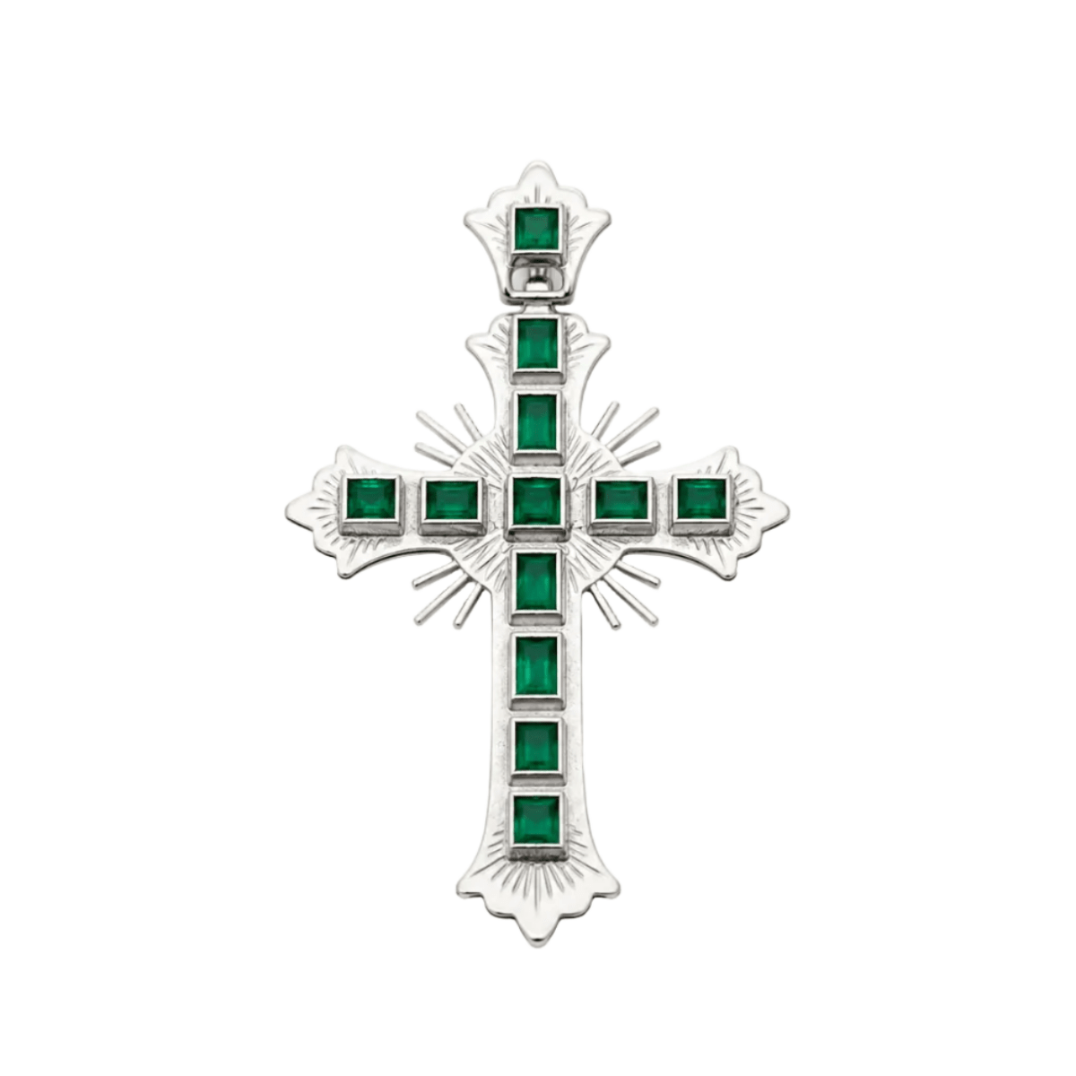 Pendentif en or blanc et émeraudes - Castafiore