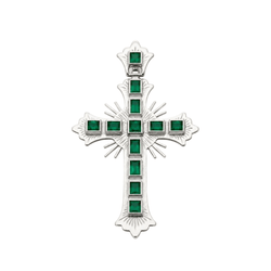 Pendentif en or blanc et émeraudes - Castafiore