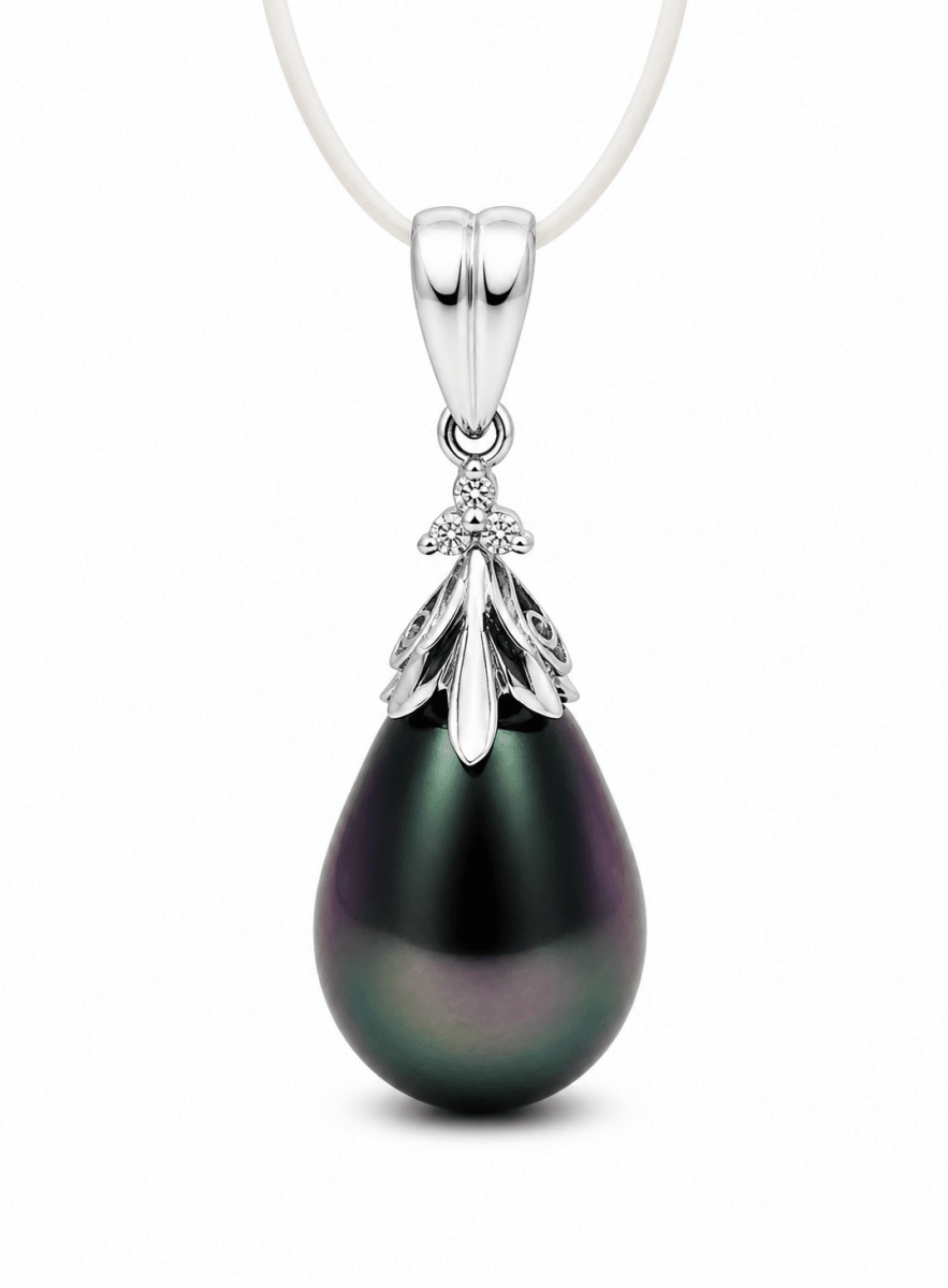 Pendentif en or blanc et perle - Castafiore