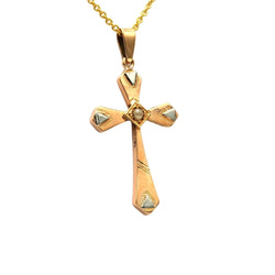 Pendentif en or blanc, or jaune et perle - Castafiore