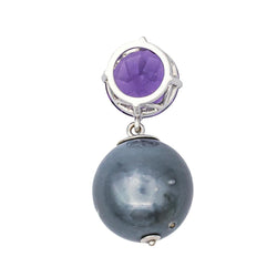 Pendentif en or blanc, perle et améthyste - Castafiore