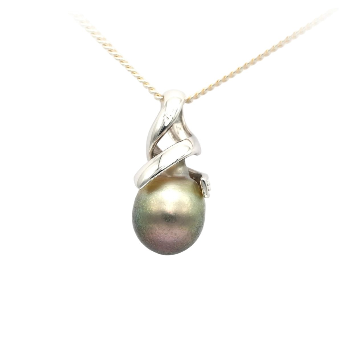 Pendentif en or blanc, perle et diamants - Castafiore