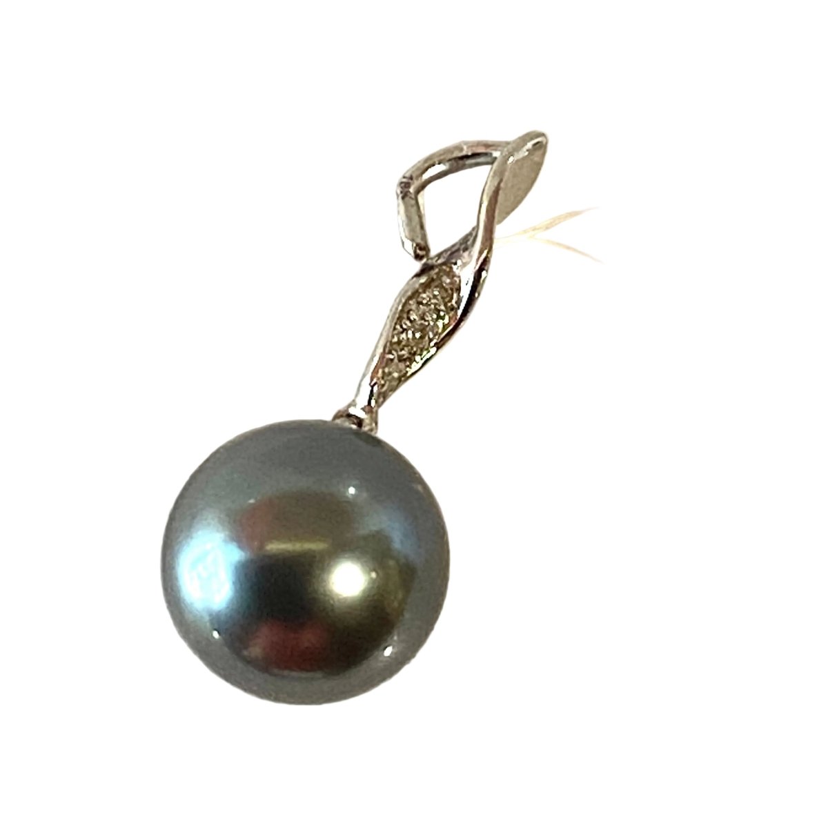 Pendentif en or blanc, perle et diamants - Castafiore