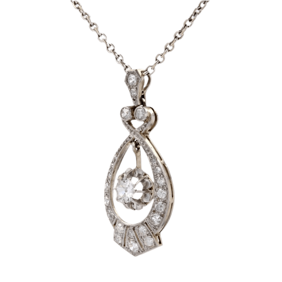 Pendentif en or blanc, platine et diamants - Castafiore