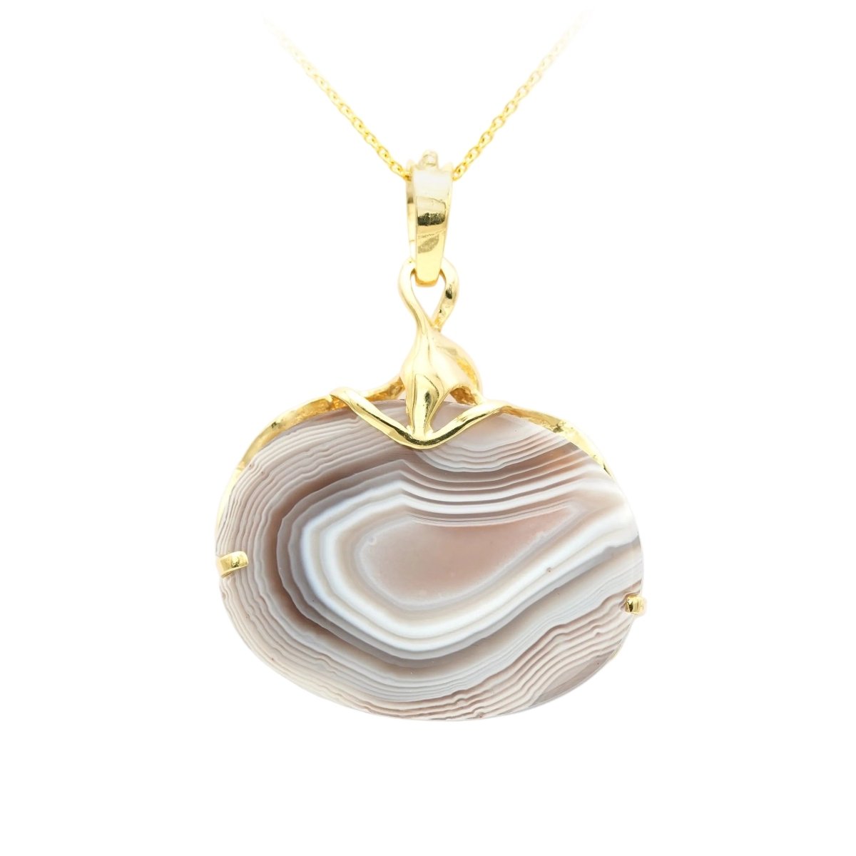 Pendentif en or jaune, agate et diamant - Castafiore
