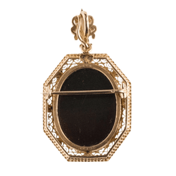 Pendentif en or jaune, agate et perles - Castafiore