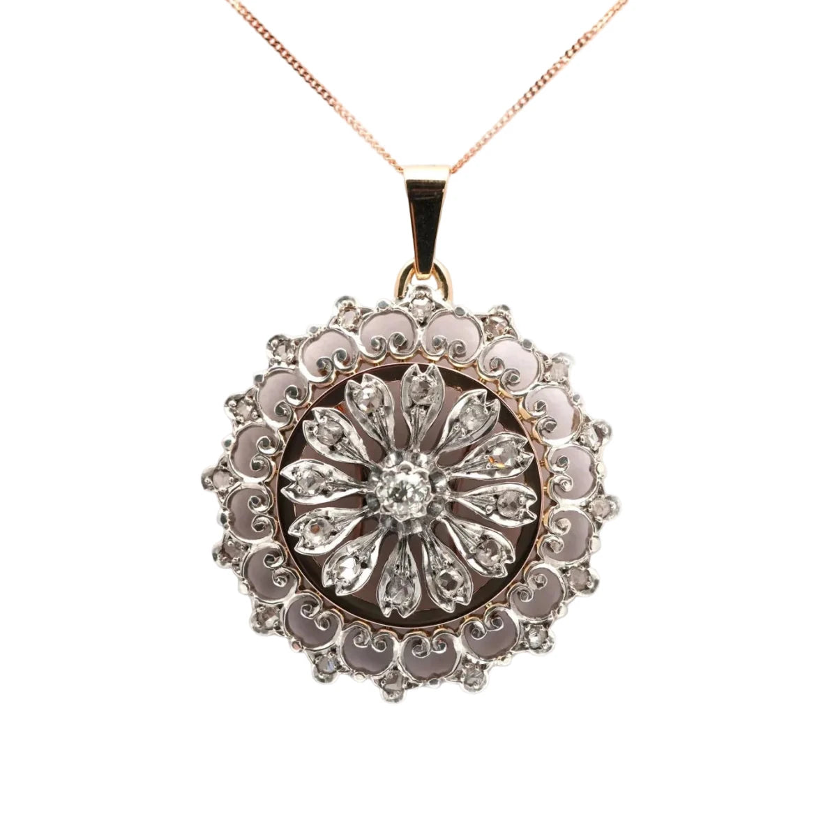 Pendentif en or jaune, argent et diamants - Castafiore