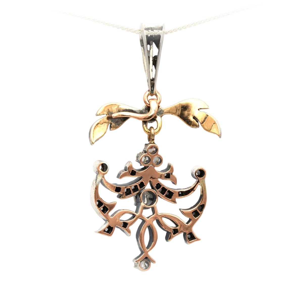 Pendentif en or jaune, argent et diamants - Castafiore