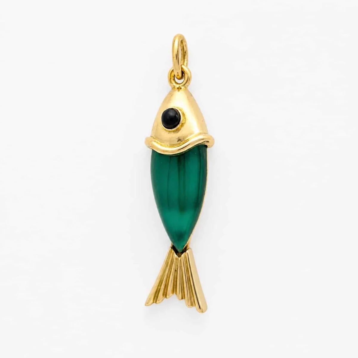 Pendentif en or jaune, calcédoine et onyx - Castafiore