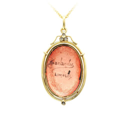 Pendentif en or jaune, émail et diamants - Castafiore