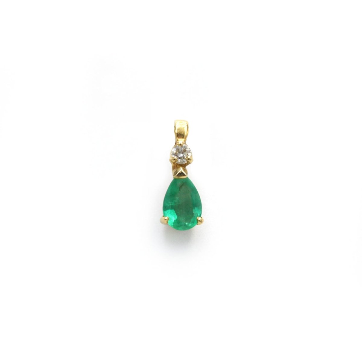Pendentif en or jaune, émeraude et diamant - Castafiore