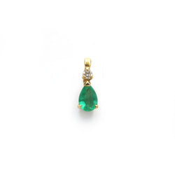 Pendentif en or jaune, émeraude et diamant - Castafiore
