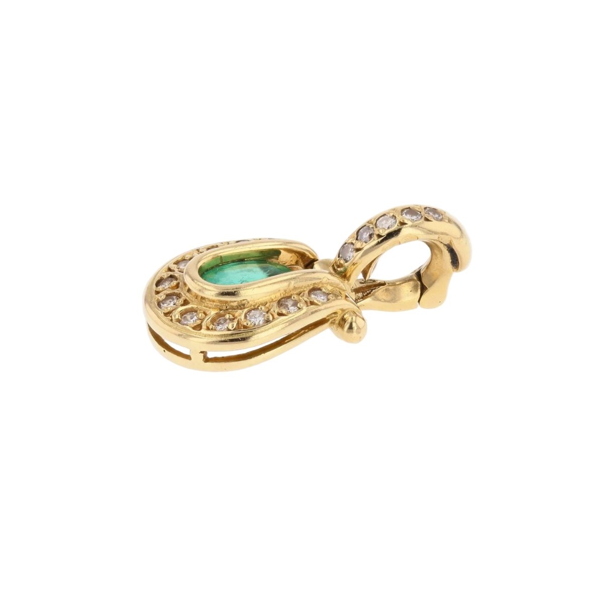 Pendentif en or jaune, émeraude et diamants - Castafiore