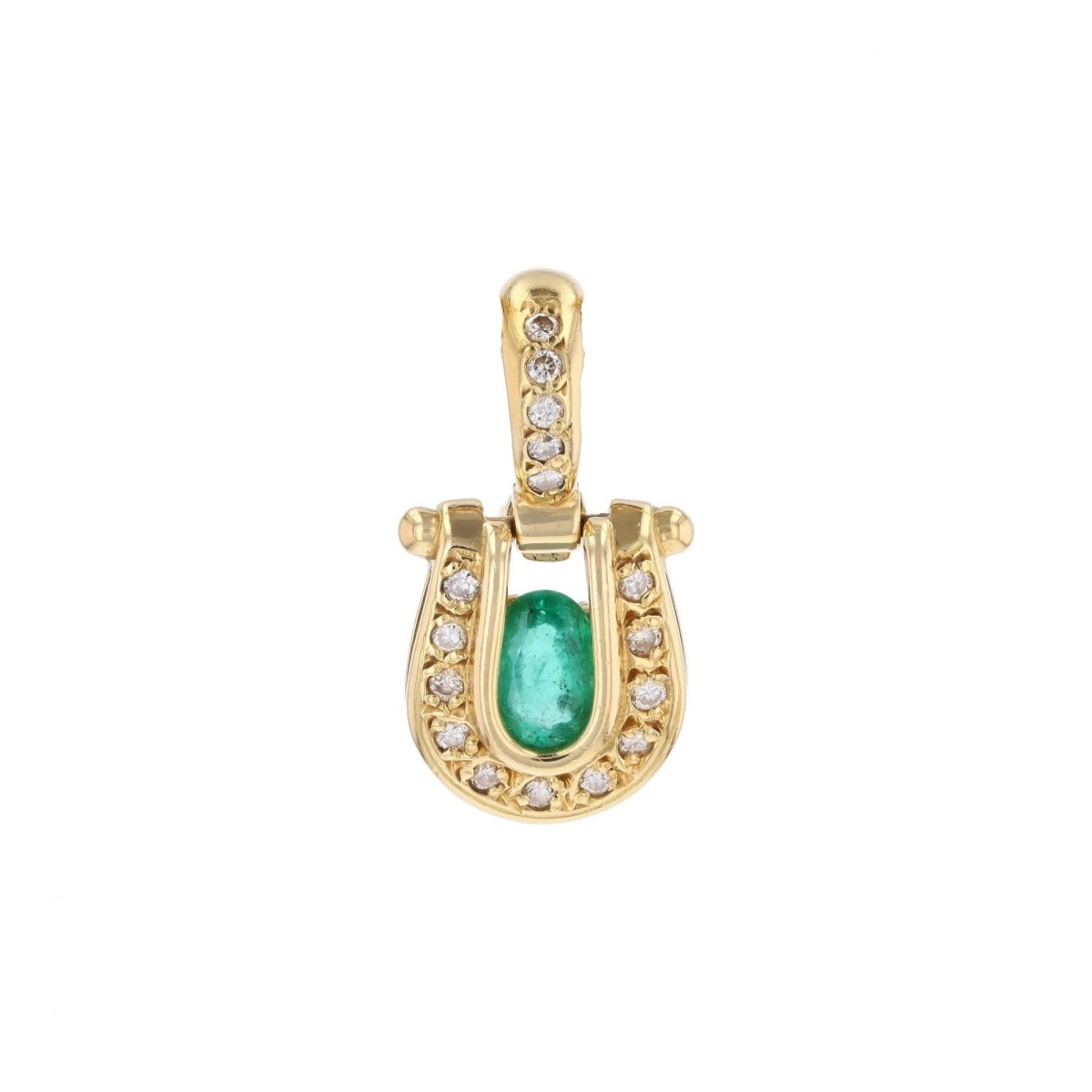 Pendentif en or jaune, émeraude et diamants - Castafiore