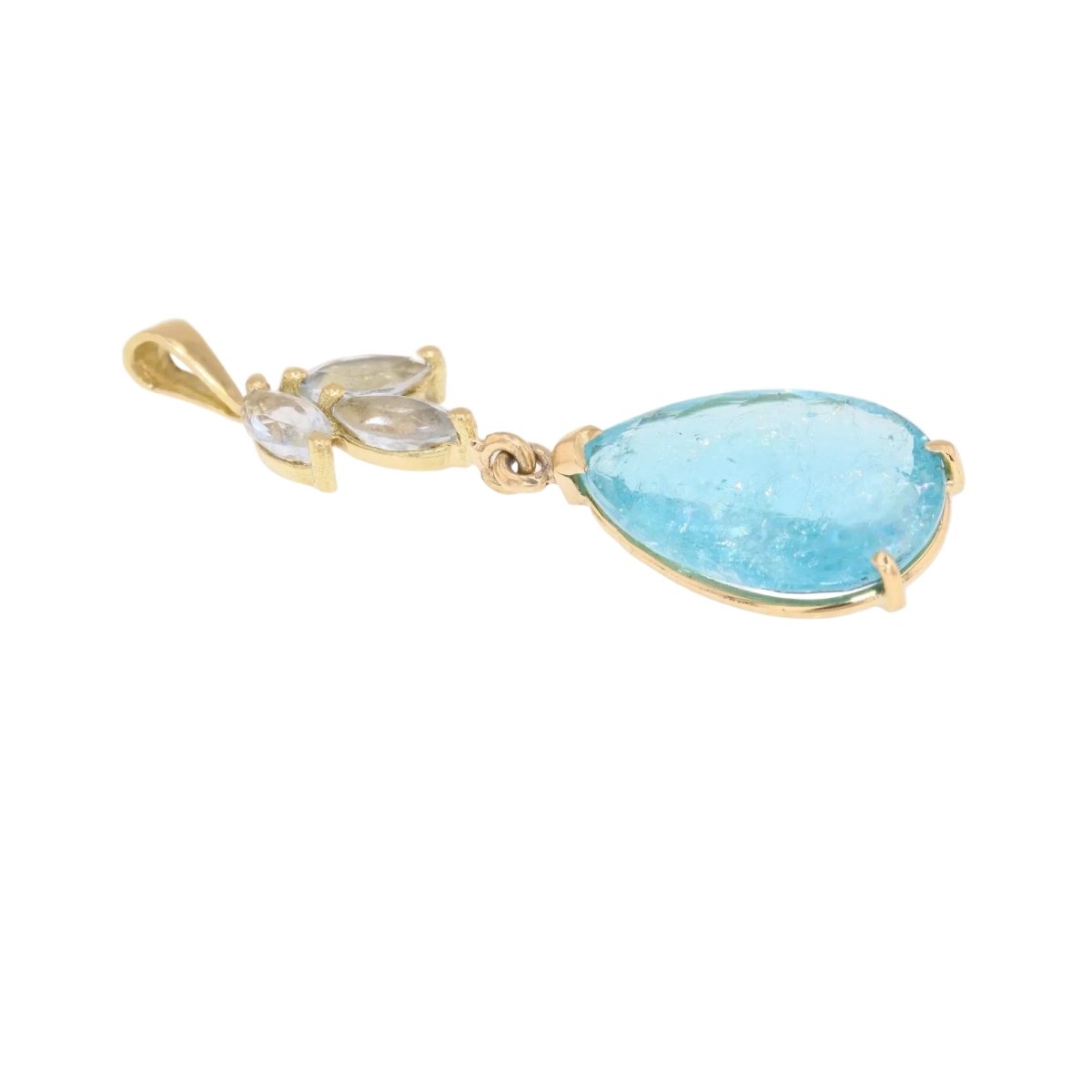 Pendentif en or jaune et aigues-marines - Castafiore