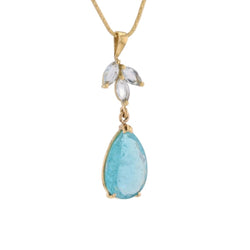 Pendentif en or jaune et aigues-marines - Castafiore