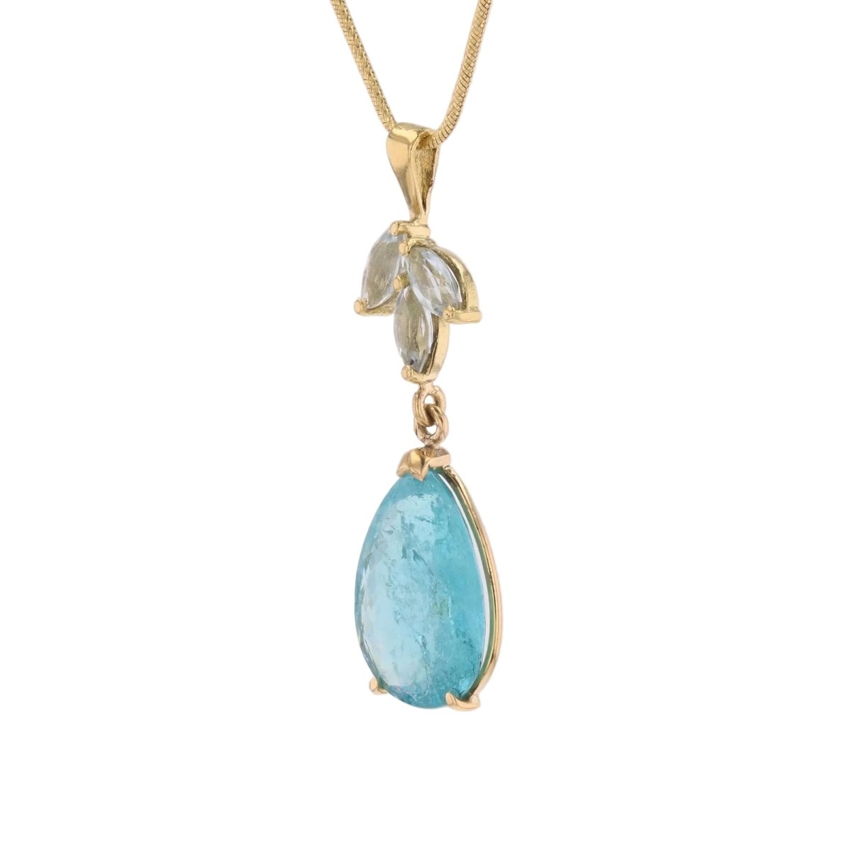 Pendentif en or jaune et aigues-marines - Castafiore