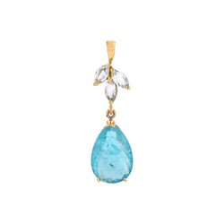 Pendentif en or jaune et aigues-marines - Castafiore