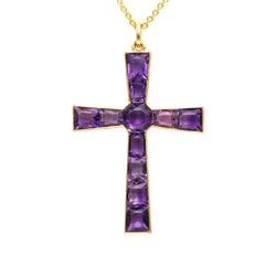 Pendentif en or jaune et améthystes - Castafiore