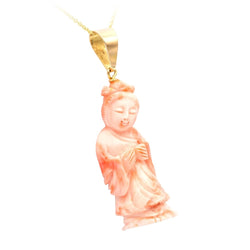 Pendentif en or jaune et corail - Castafiore