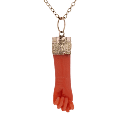 Pendentif en or jaune et corail - Castafiore