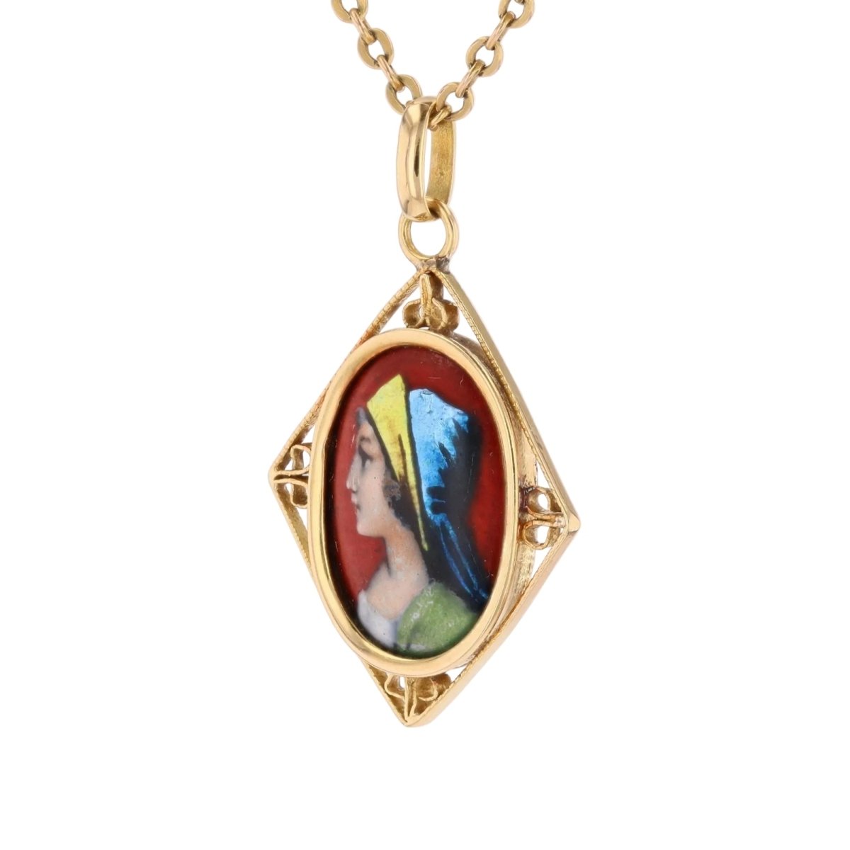 Pendentif en or jaune et émail - Castafiore
