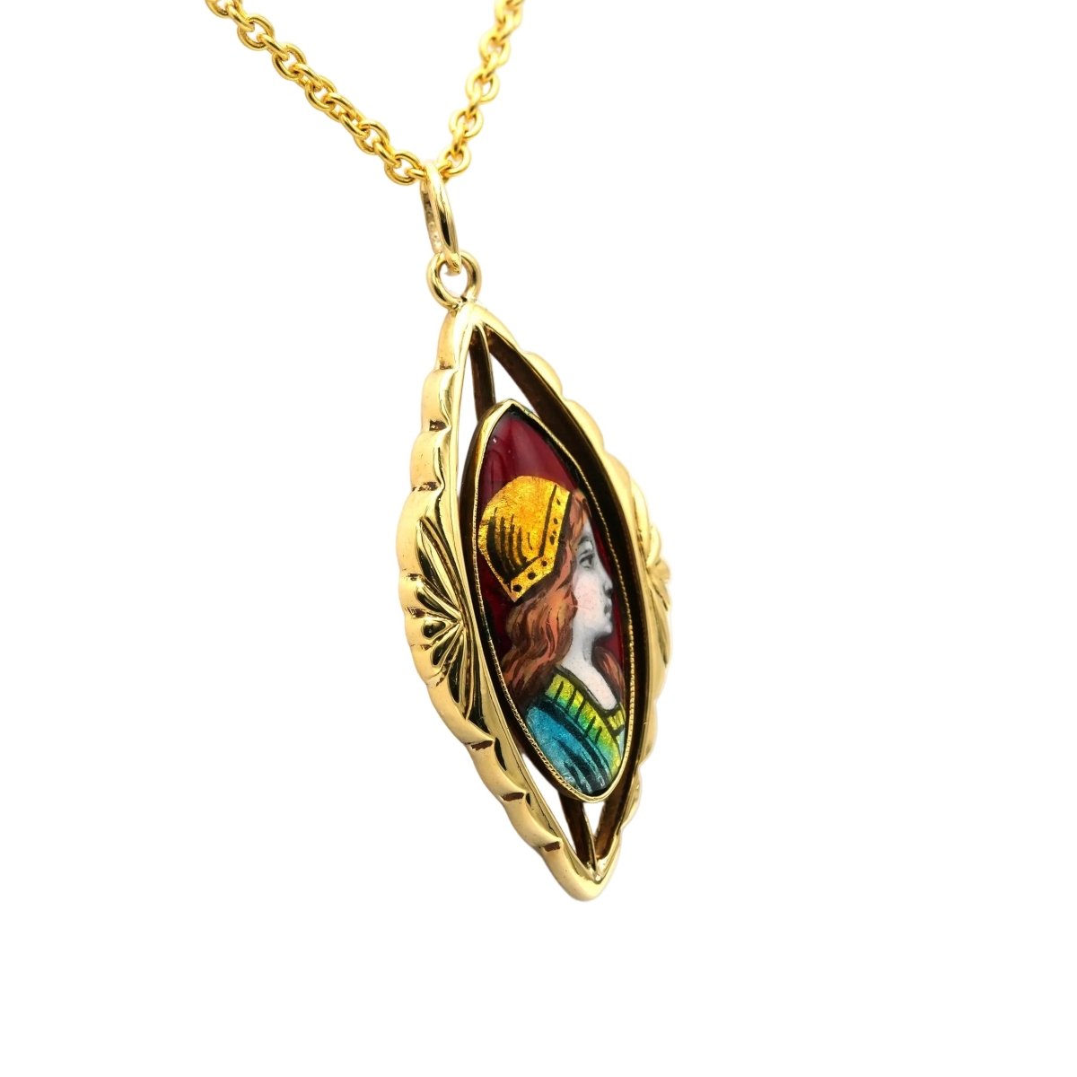 Pendentif en or jaune et émail - Castafiore