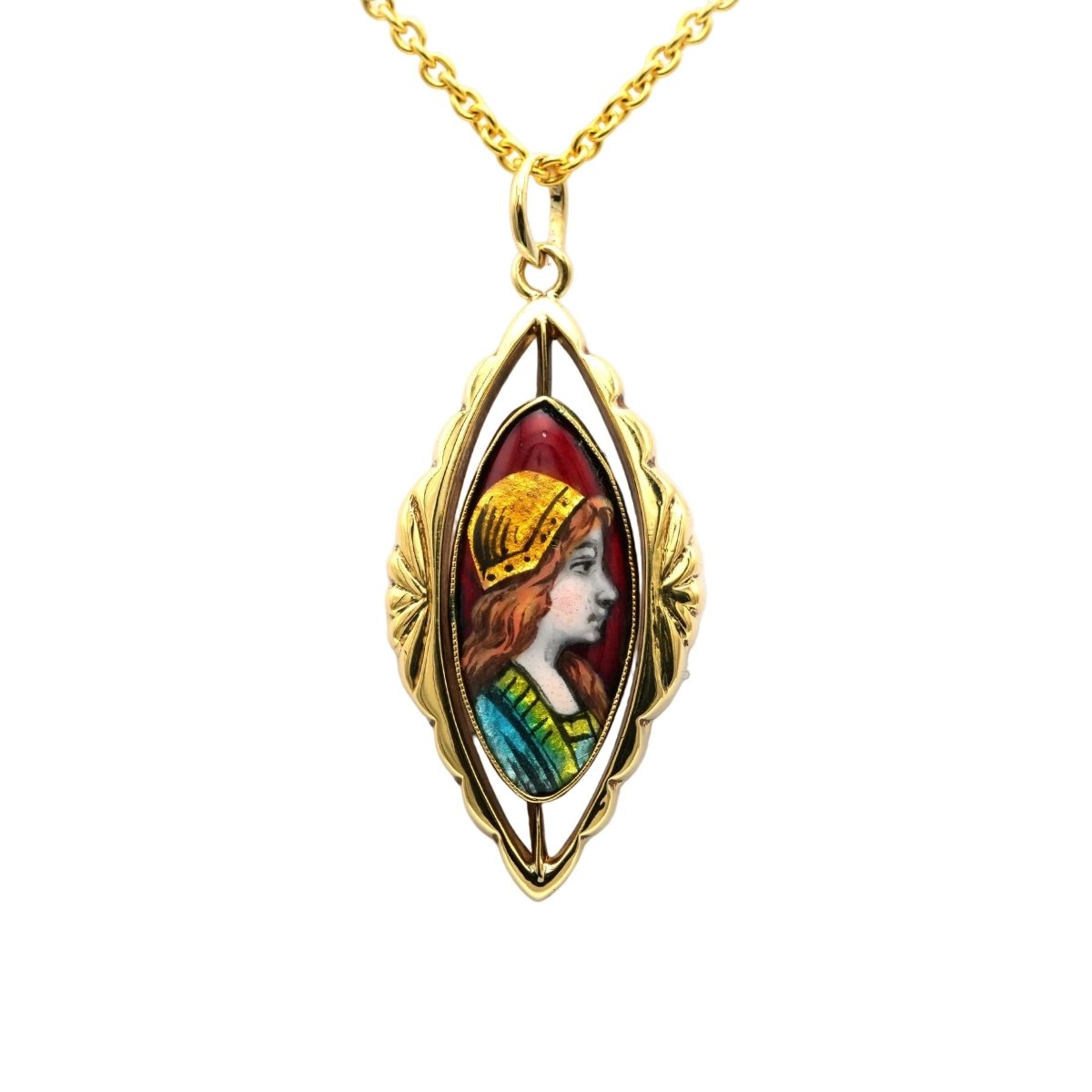 Pendentif en or jaune et émail - Castafiore